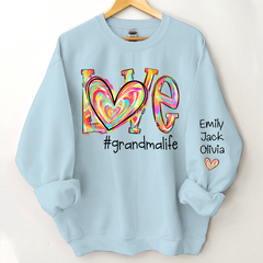 Lofaris Love Grandma Life Color Clipart Custom Sweatshirt