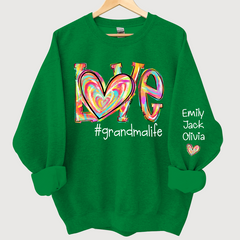 Lofaris Love Grandma Life Color Clipart Custom Sweatshirt