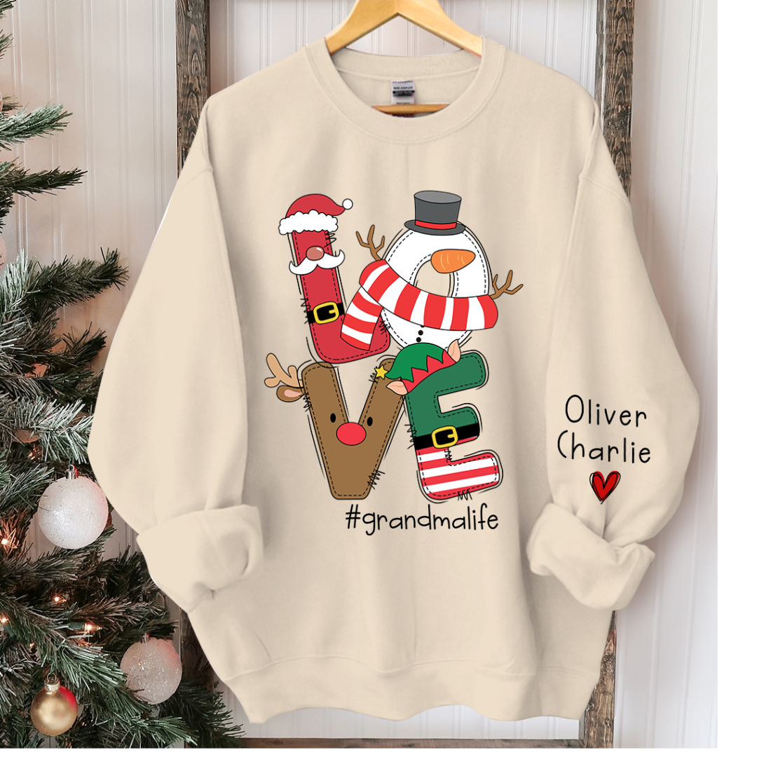 Lofaris Love Grandma Life Christmas Sweatshirt