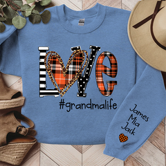 Lofaris Love Grandma Life Fall Autumn Custom Name Sweatshirt