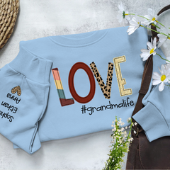 Lofaris Love Grandma Life Grandkids Leopard Custom Sweatshirt