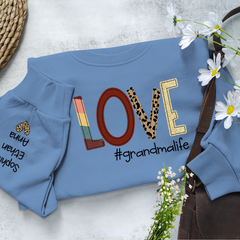 Lofaris Love Grandma Life Leopard Grandkids Custom Sweatshirt