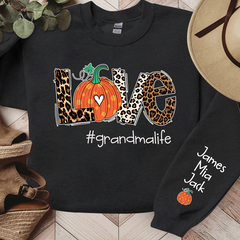 Lofaris Love Grandma Life Leopard Pumpkin Custom Sweatshirt