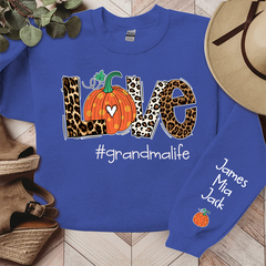 Lofaris Love Grandma Life Leopard Pumpkin Custom Sweatshirt