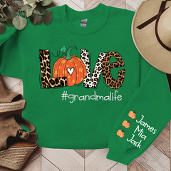 Lofaris Love Grandma Life Leopard Pumpkin Custom Sweatshirt