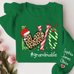 Lofaris Merry Christmas Love grandmalife Sweatshirt with Grandkids