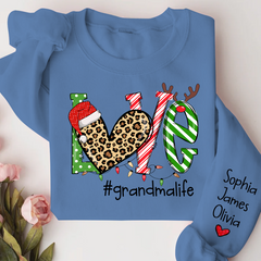 Lofaris Merry Christmas Love grandmalife Sweatshirt with Grandkids