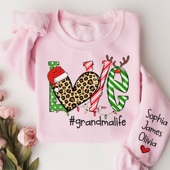 Lofaris Merry Christmas Love grandmalife Sweatshirt with Grandkids