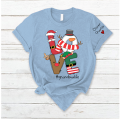 Lofaris Love Grandma Life Personalized Christmas T-Shirt