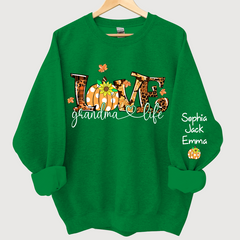 Lofaris Love Grandma Life Pumpkin Autumn Custom Sweatshirt
