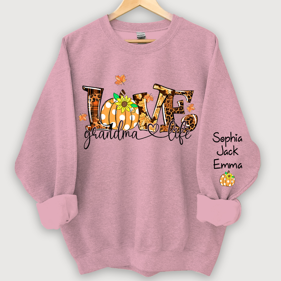 Lofaris Love Grandma Life Pumpkin Autumn Custom Sweatshirt