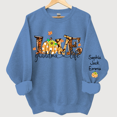 Lofaris Love Grandma Life Pumpkin Autumn Custom Sweatshirt