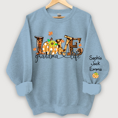 Lofaris Love Grandma Life Pumpkin Autumn Custom Sweatshirt