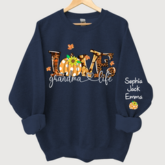 Lofaris Love Grandma Life Pumpkin Autumn Custom Sweatshirt
