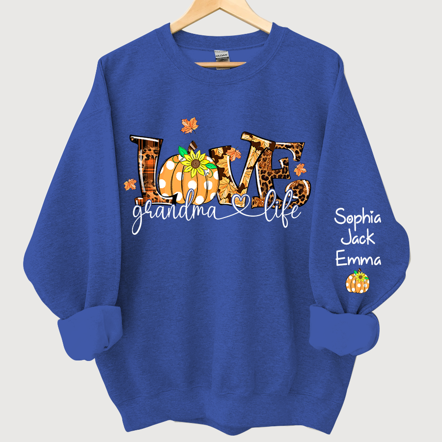 Lofaris Love Grandma Life Pumpkin Autumn Custom Sweatshirt