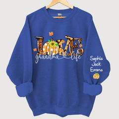 Lofaris Love Grandma Life Pumpkin Autumn Custom Sweatshirt