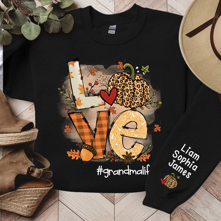 Lofaris Love Grandma Life Pumpkin Fall Custom Sweatshirt