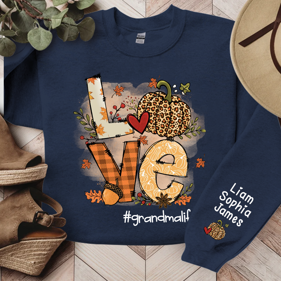 Lofaris Love Grandma Life Pumpkin Fall Custom Sweatshirt