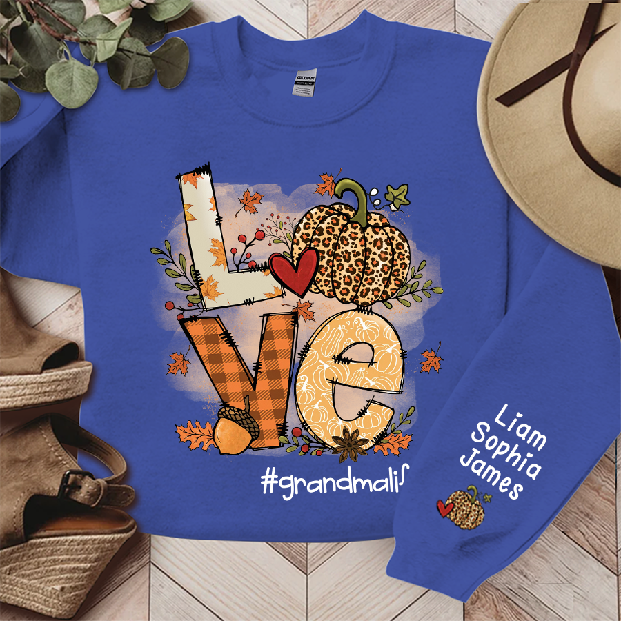 Lofaris Love Grandma Life Pumpkin Fall Custom Sweatshirt