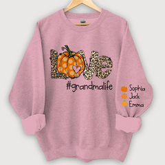 Lofaris Love Grandma Life Pumpkin Leopard Custom Sweatshirt
