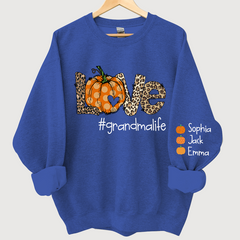 Lofaris Love Grandma Life Pumpkin Leopard Custom Sweatshirt