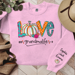 Lofaris Love Grandma Life Pumpkins Custom Name Sweatshirt
