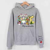 Lofaris Love Grandma Life Xmas Snowman Custom Name Hoodie