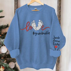 Lofaris Glitter Love Grandma Life Custom Kids Names Sweatshirt