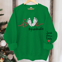 Lofaris Glitter Love Grandma Life Custom Kids Names Sweatshirt