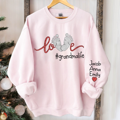 Lofaris Glitter Love Grandma Life Custom Kids Names Sweatshirt