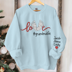 Lofaris Glitter Love Grandma Life Custom Kids Names Sweatshirt