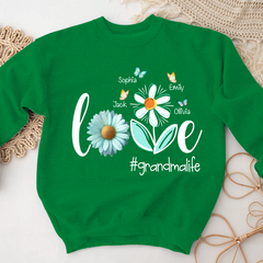 Lofaris Love Grandmalife Blue Flower Daisy Gift Sweatshirt