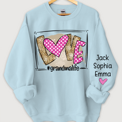Lofaris Love grandmalife pink giltter Sweatshirt with kids Valentine¡¯s Day