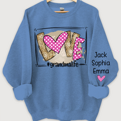 Lofaris Love grandmalife pink giltter Sweatshirt with kids Valentine¡¯s Day