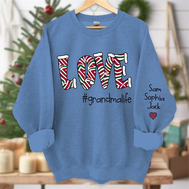 Lofaris Love Grandmalife Kids Custom Christmas Sweatshirt