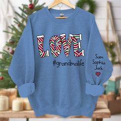 Lofaris Love Grandmalife Kids Custom Christmas Sweatshirt
