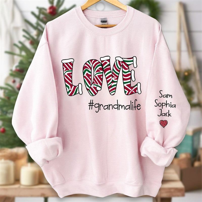 Lofaris Love Grandmalife Kids Custom Christmas Sweatshirt