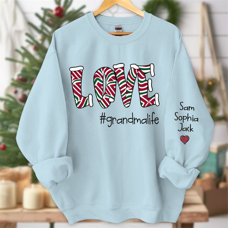 Lofaris Love Grandmalife Kids Custom Christmas Sweatshirt
