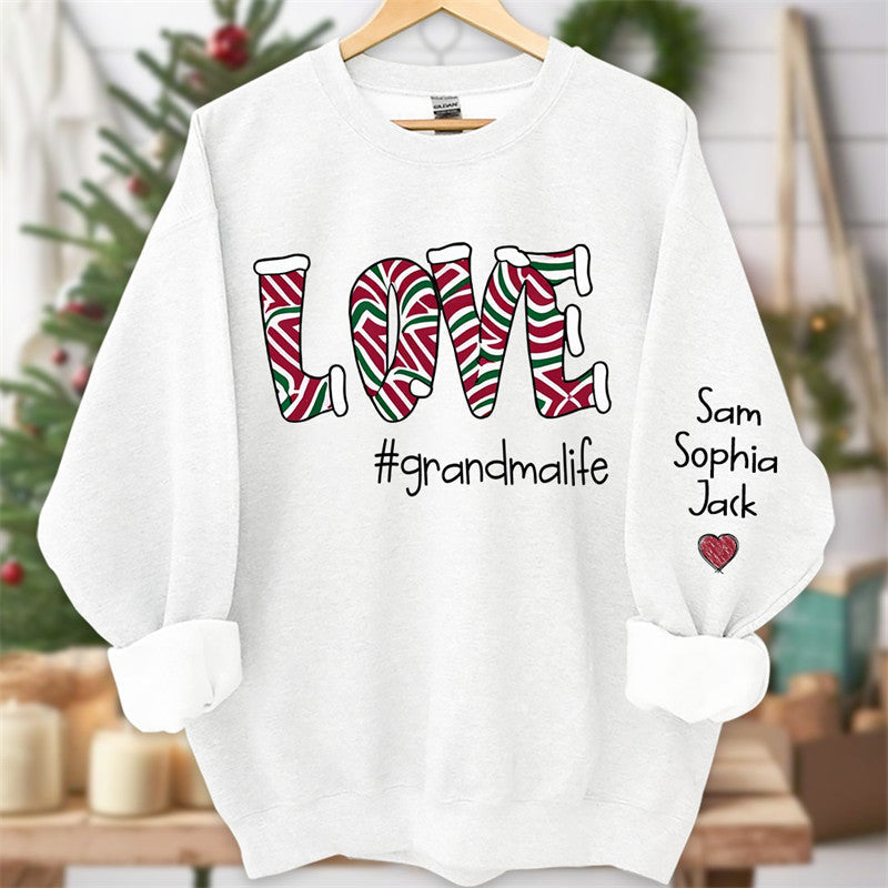 Lofaris Love Grandmalife Kids Custom Christmas Sweatshirt