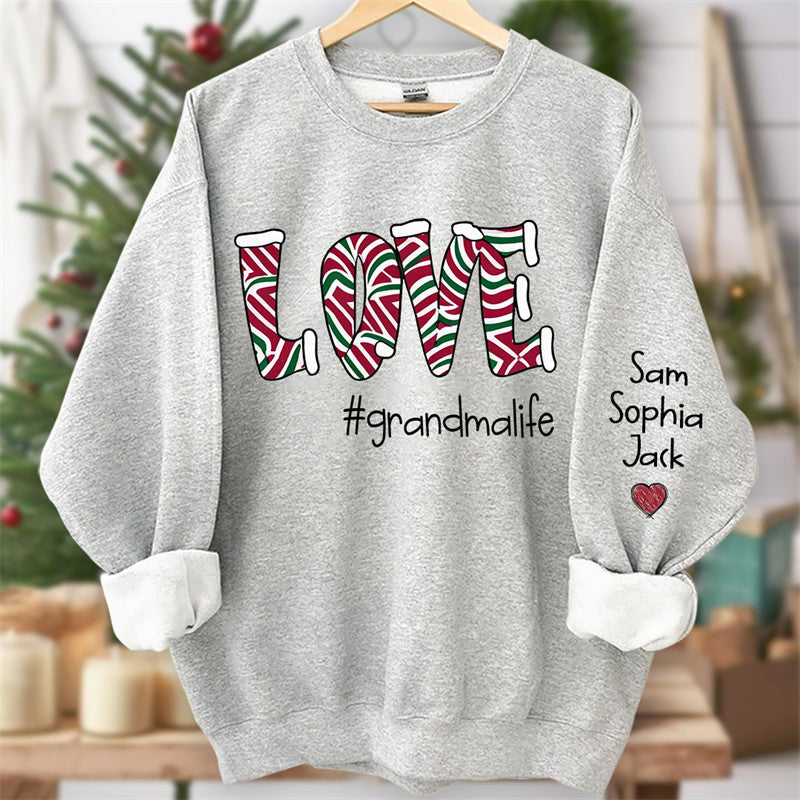Lofaris Love Grandmalife Kids Custom Christmas Sweatshirt
