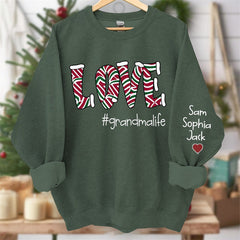 Lofaris Love Grandmalife Kids Custom Christmas Sweatshirt