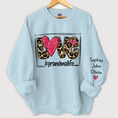 Lofaris Love Grandmalife Leopard Grandkids Custom Sweatshirt