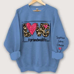 Lofaris Love Grandmalife Leopard Grandkids Custom Sweatshirt