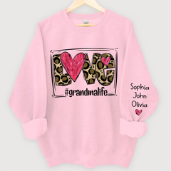 Lofaris Love Grandmalife Leopard Grandkids Custom Sweatshirt