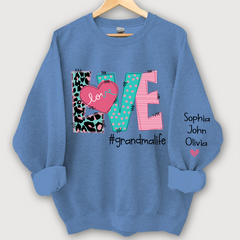 Lofaris Love Grandmalife Leopard And Grandkids Sweatshirt