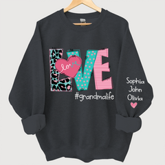 Lofaris Love Grandmalife Leopard And Grandkids Sweatshirt