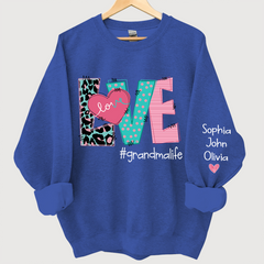 Lofaris Love Grandmalife Leopard And Grandkids Sweatshirt