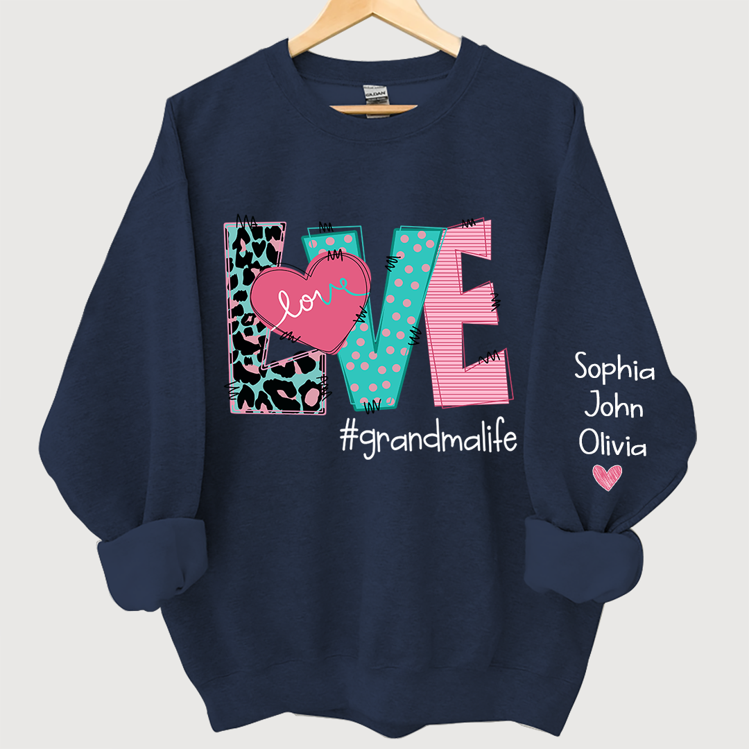 Lofaris Love Grandmalife Leopard And Grandkids Sweatshirt