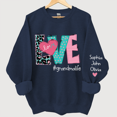 Lofaris Love Grandmalife Leopard And Grandkids Sweatshirt