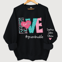 Lofaris Love Grandmalife Leopard And Grandkids Sweatshirt